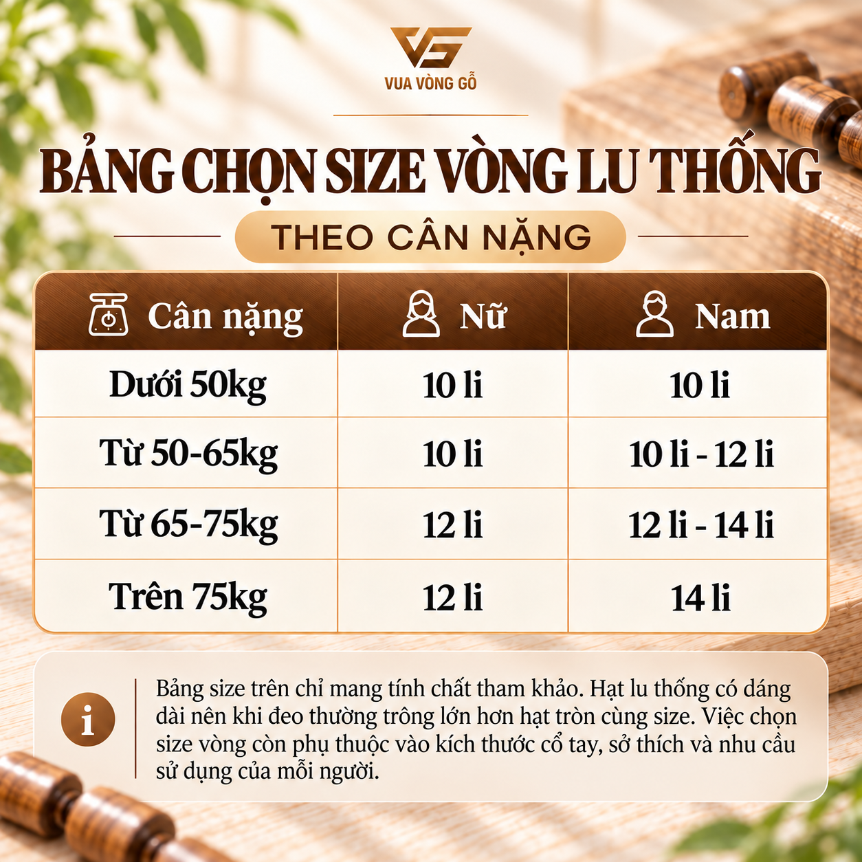 Bảng chọn size vòng tay kiểu lu thống 10/12/14mm Bảng chọn size vòng tay kiểu lu thống 10/12/14mm