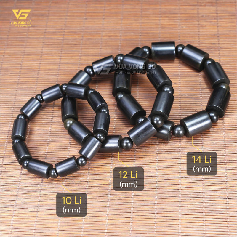 Vòng gỗ mun sừng đốt trúc phong cách tối giản