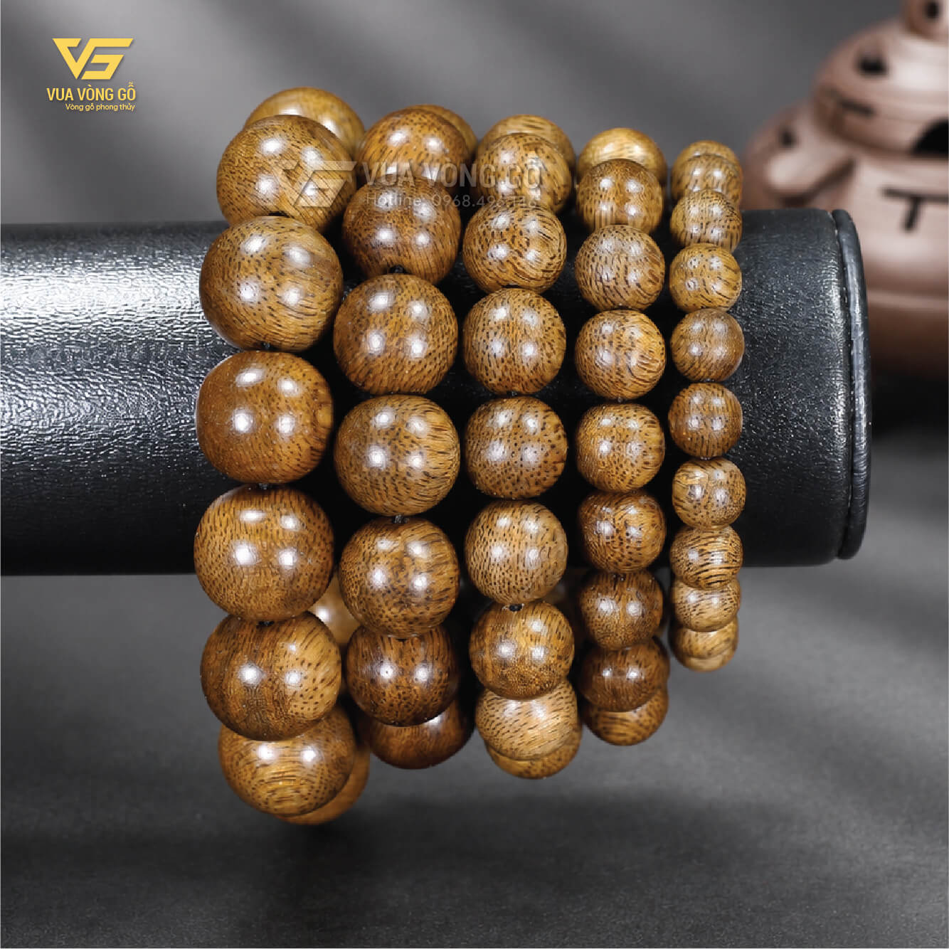 Bộ vòng gỗ Trầm Hương hạt tròn đủ size 10/12/14/16mm, so sánh kích thước hạt cho nam và nữ