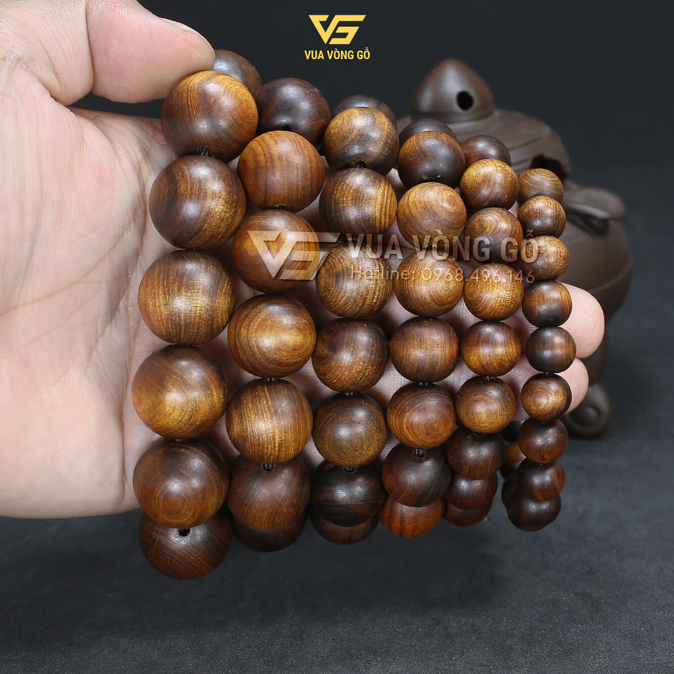 Vòng tay gỗ Bách Xanh Mộc Châu hạt tròn – Vua Vòng Gỗ Vòng tay Bách xanh Mộc Châu hạt tròn – phù hợp nam nữ, đeo hàng ngày