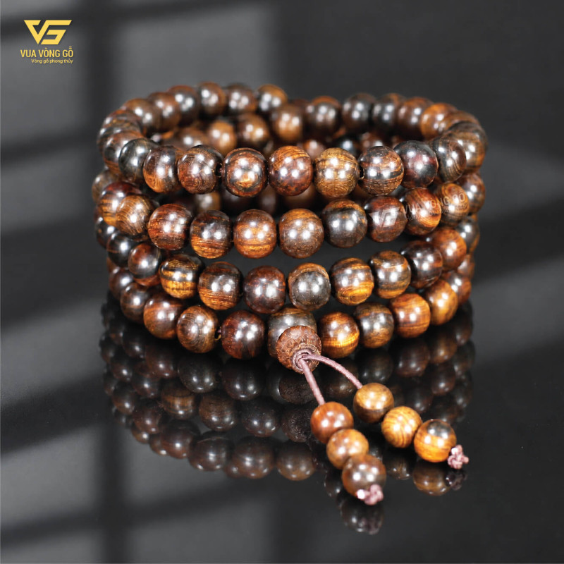 Vòng gỗ Bách Xanh Mộc Châu 108 hạt chìm nước VIP với hai lựa chọn size 6mm và 8mm