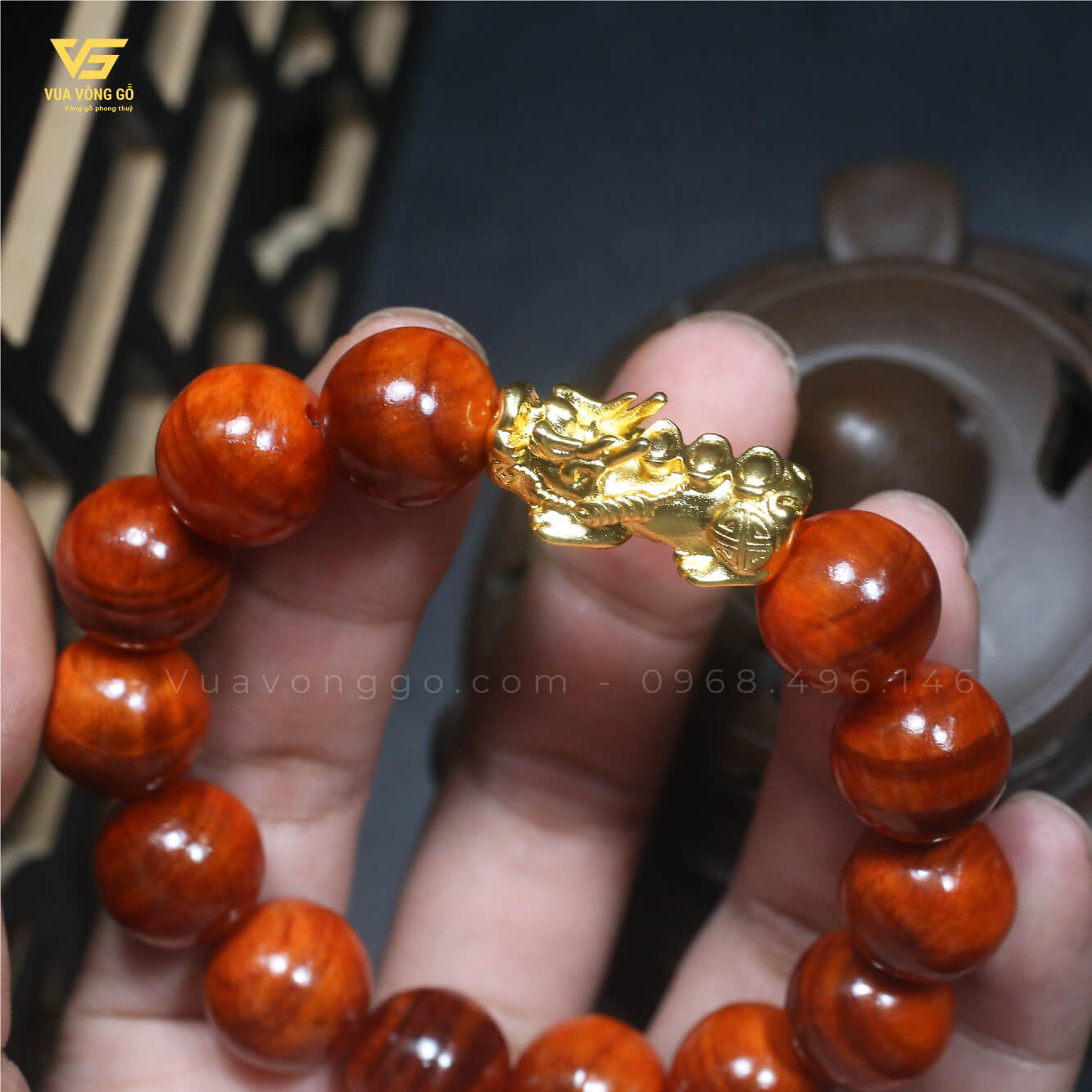 Vòng gỗ Huyết Long thấu quang mix Tỳ hưu vong-go-huyet-long-mix-ty-huu