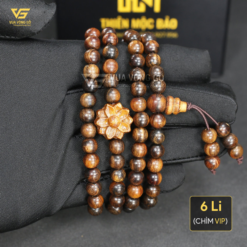 Hình ảnh vòng 108 hạt Bách xanh chìm nước size 6mm nhẹ tay phù hợp nữ và cổ tay nhỏ